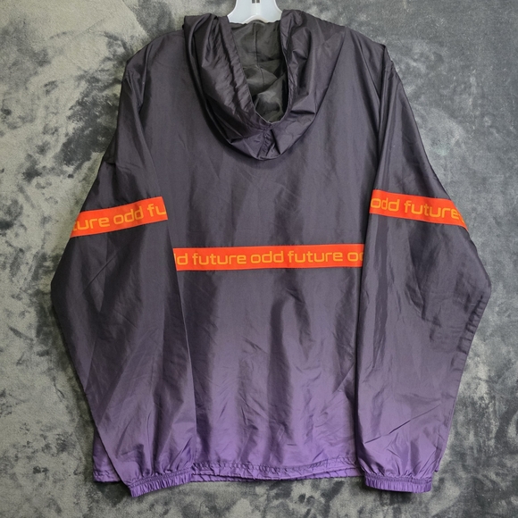 Odd Future Windbreaker Anorak Jacket Men's Size L Hooded Black Purple Yellow - Picture 6 of 8